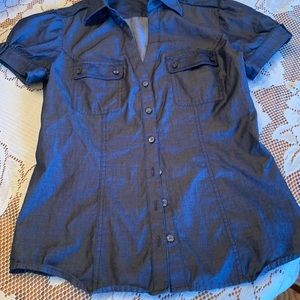 Size small Womans EXPRESS dark blue denim shirt